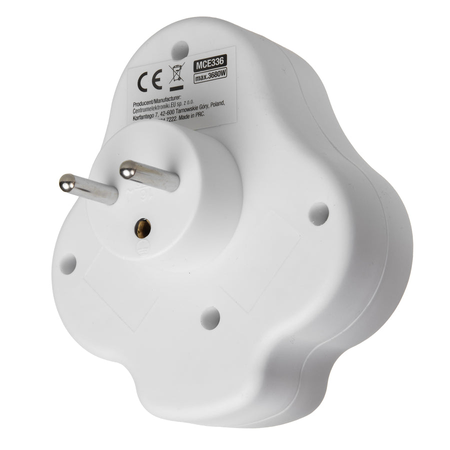 Priză electrică Maclean, prelungitor cu 2 prize și USB A/C 2,4 A, tip E, 2x16 A, MCE336 E