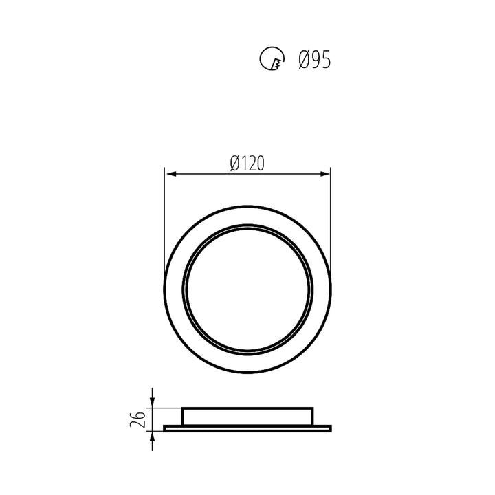 Maclean Panou de tavan cu LED-uri, montat la culoare SLIM, 9W, alb neutru 4000K, 120*26mm, 900lm, MCE371 R