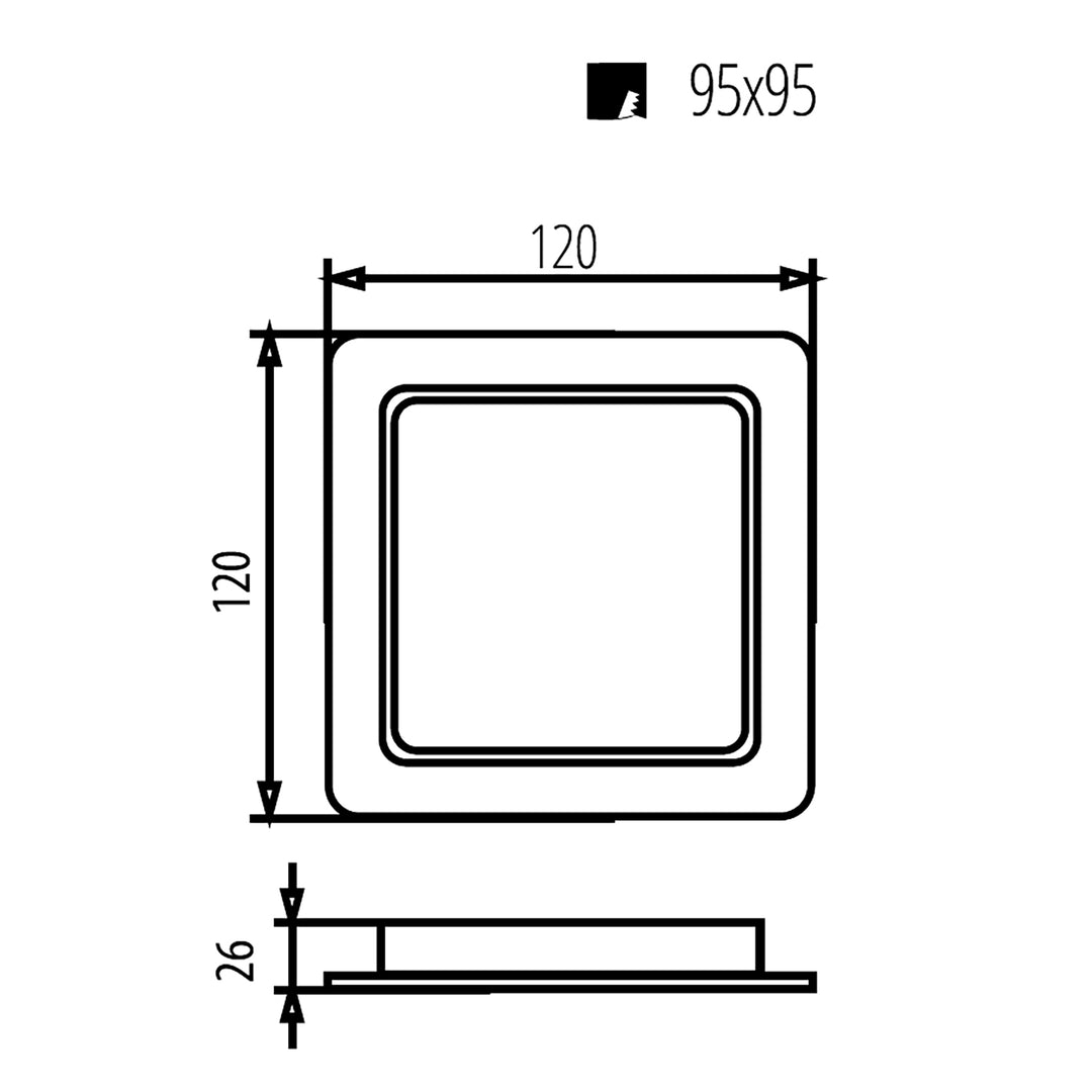 Maclean Panou de tavan cu LED-uri, SLIM încastrat, 9W, alb neutru 4000K, 120*120*26mm, 900lm, MCE373 S