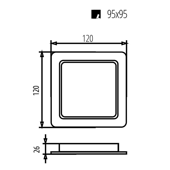 Maclean Panou de tavan cu LED-uri, SLIM încastrat, 9W, alb neutru 4000K, 120*120*26mm, 900lm, MCE373 S