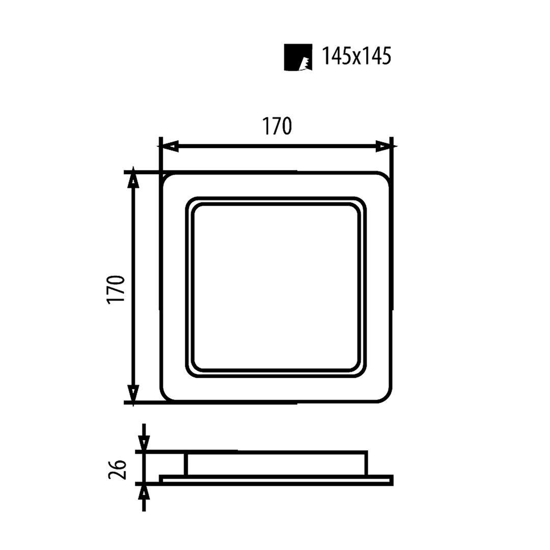 Maclean LED Plafonieră cu LED-uri, montare la culoare SLIM, 18W, alb neutru 4000K, 170*170*26mm, 1900lm, MCE374 S