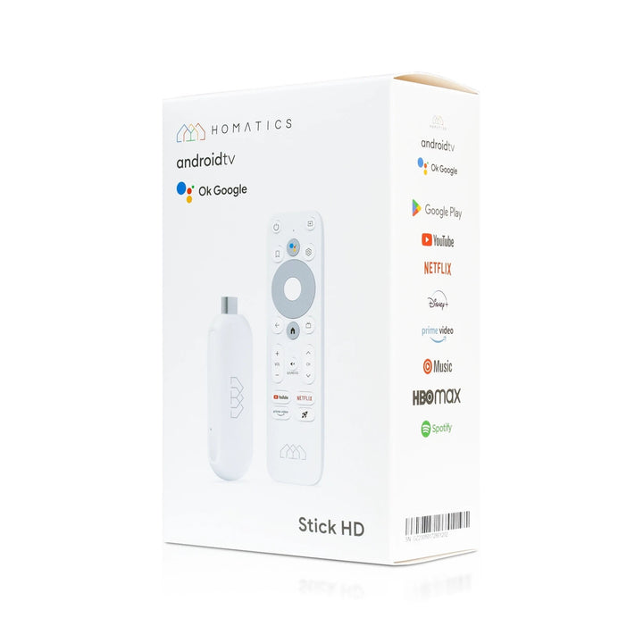 Media player Homatics Stick HD, Android TV 11, Chromecast, 32GB, alb
