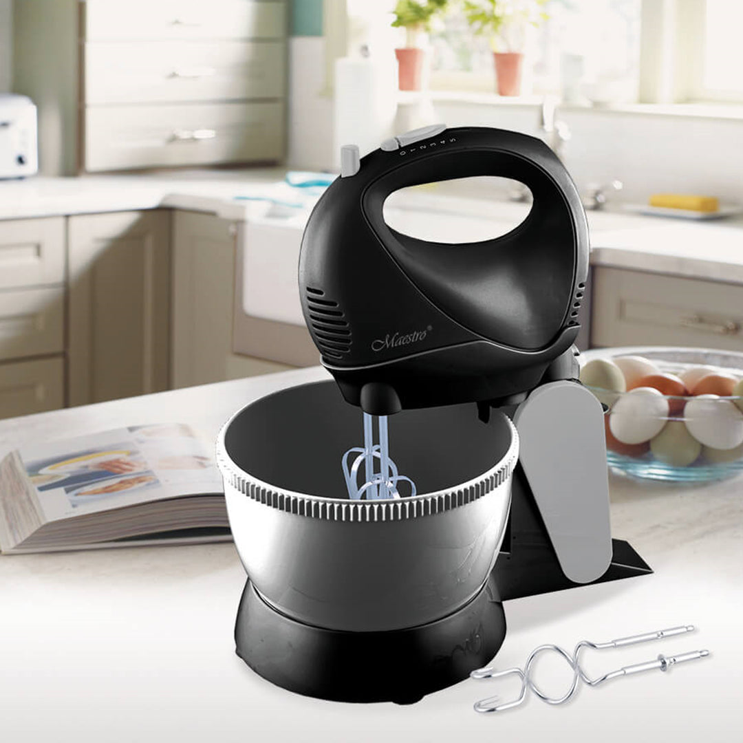 Mixer cu bol Maestro MR-550, 600W, negru, functie Turbo