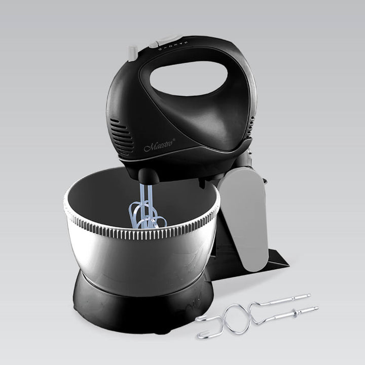 Mixer cu bol Maestro MR-550, 600W, negru, functie Turbo