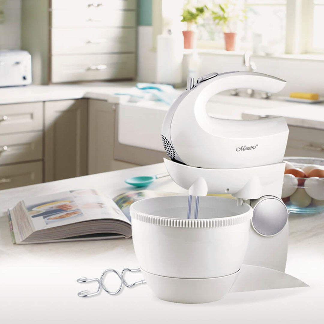 Mixer cu bol Maestro MR-556, 600W, alb, functie Turbo