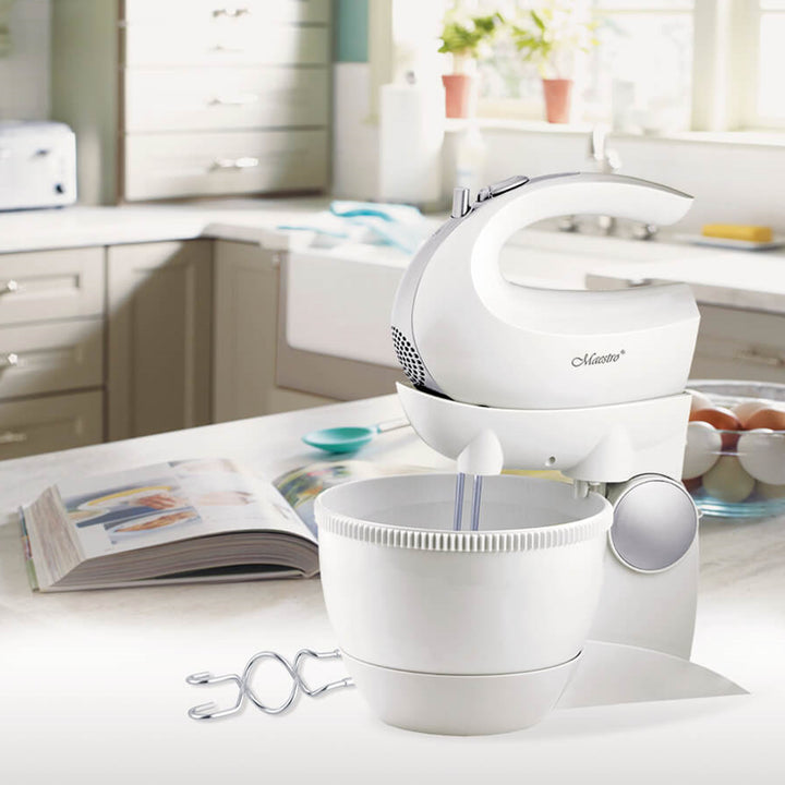 Mixer cu bol Maestro MR-556, 600W, alb, functie Turbo