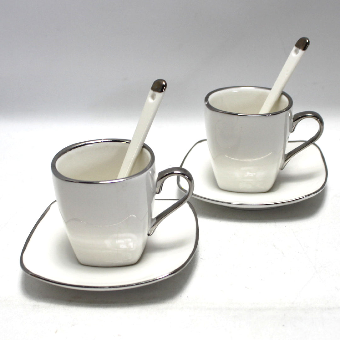 Set de 2 cesti din portelan, pentru Espresso, capacitate 80 ml