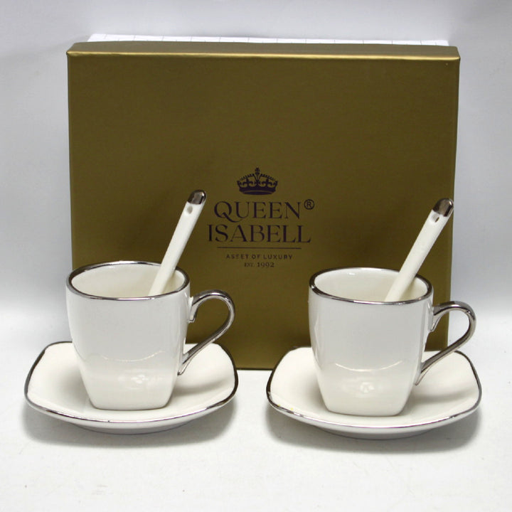 Set de 2 cesti din portelan, pentru Espresso, capacitate 80 ml