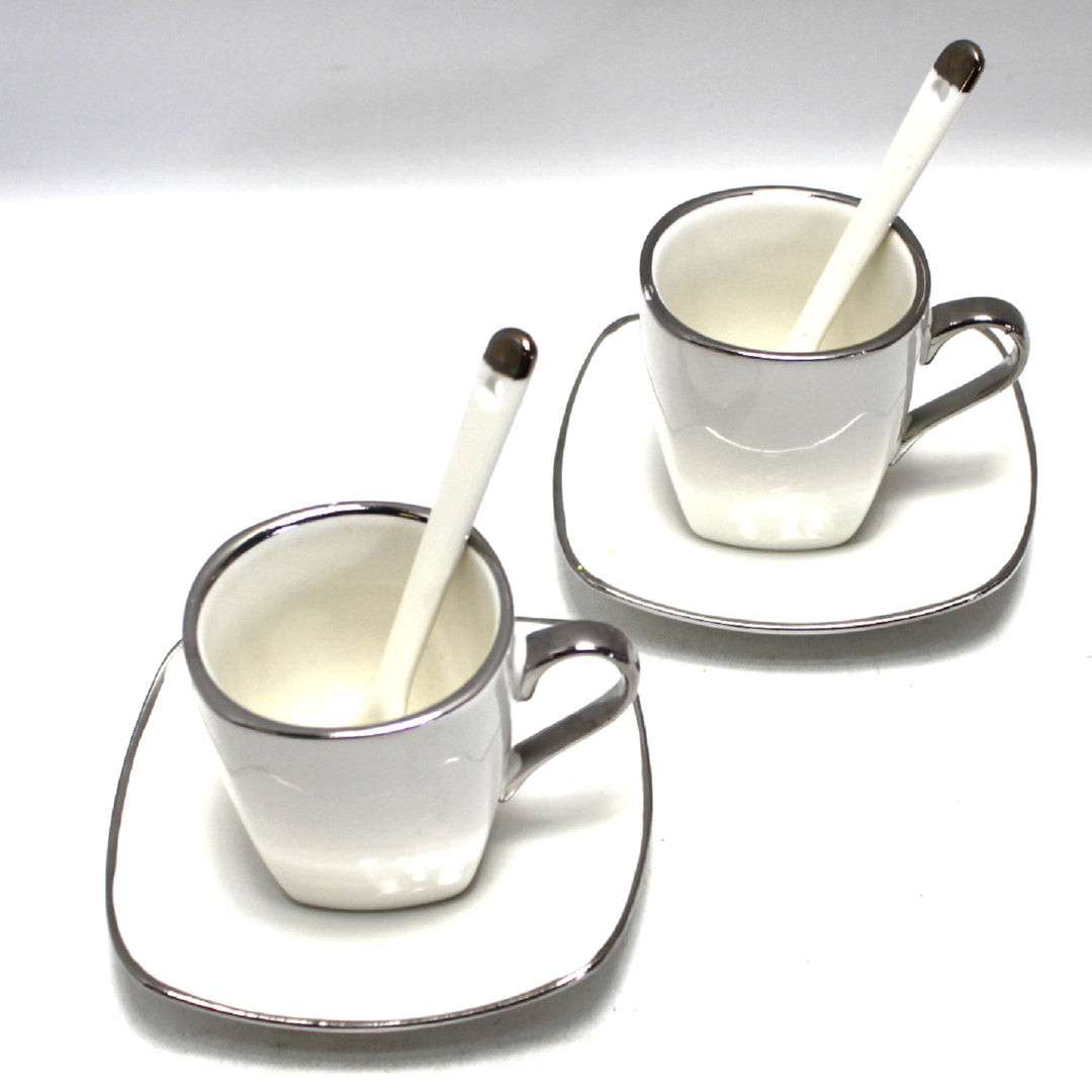 Set de 2 cesti din portelan, pentru Espresso, capacitate 80 ml