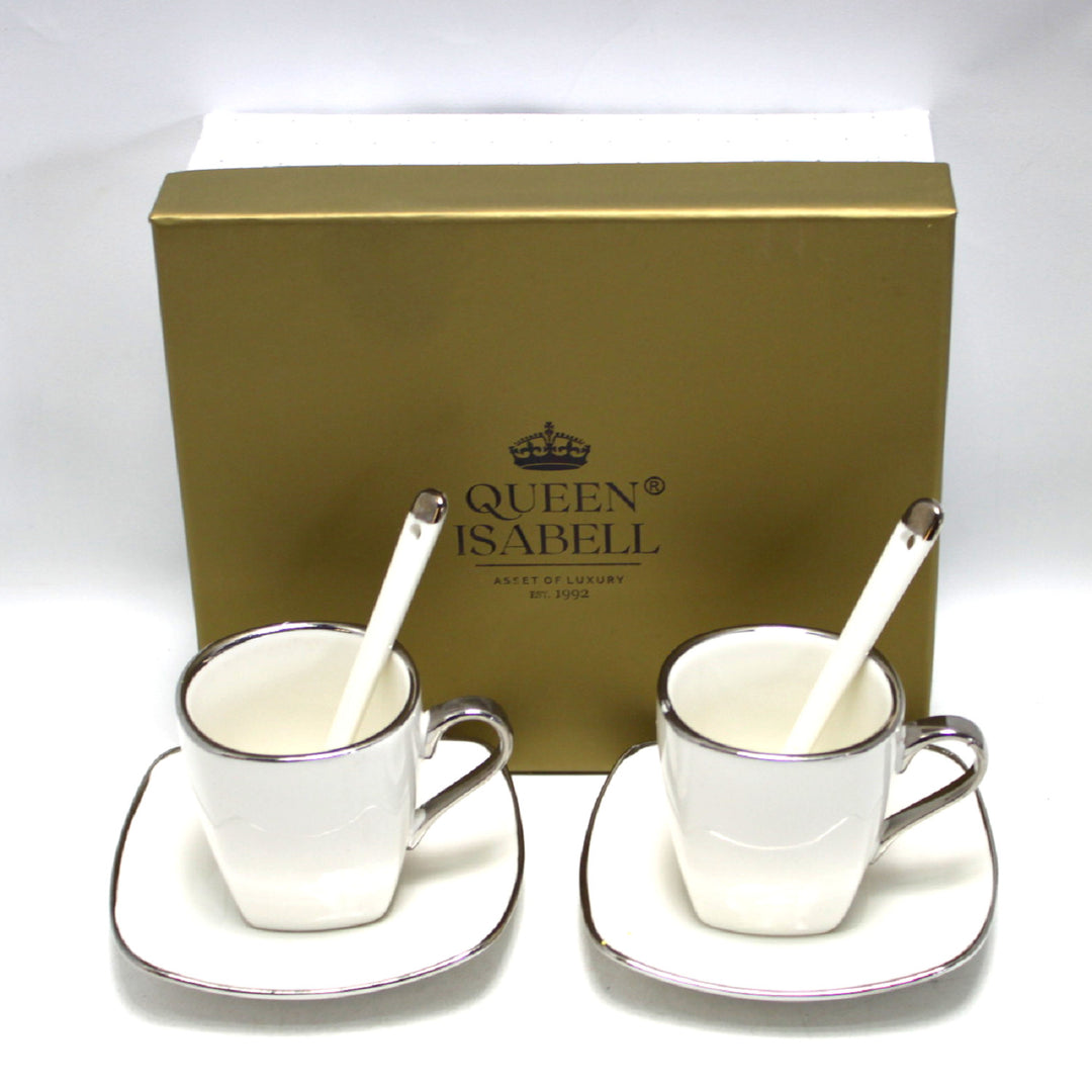 Set de 2 cesti din portelan, pentru Espresso, capacitate 80 ml