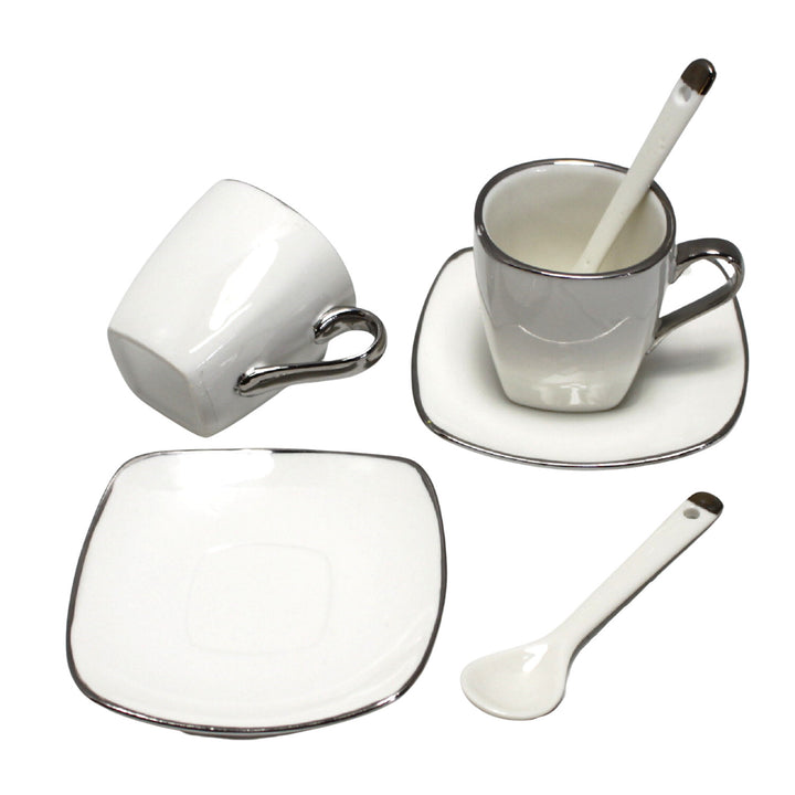 Set de 2 cesti din portelan, pentru Espresso, capacitate 80 ml