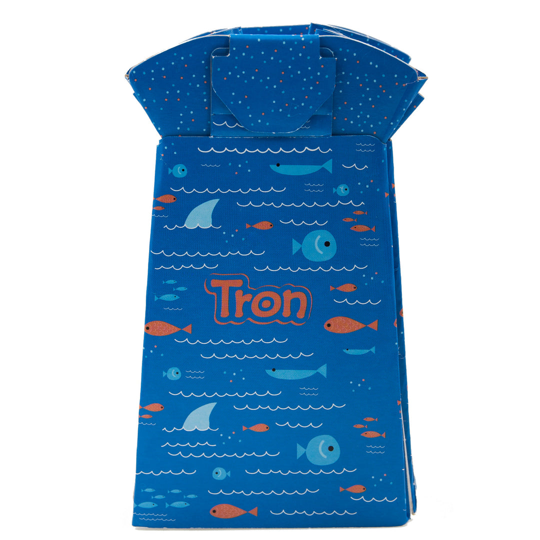 Set patut turistic copii, PR-803G, gri, roti, husa de protectie si 10 buc olite de unica folosinta Tron