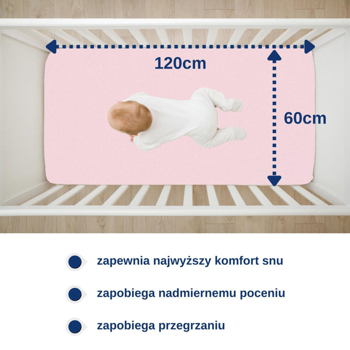 Protectie impermeabila pentru patuturi, 60x120 cm, roz