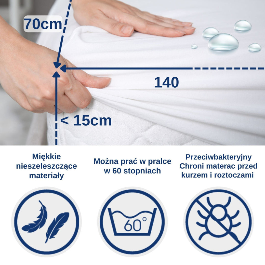 Protectie impermeabila pentru patuturi, 70x140 cm, alb