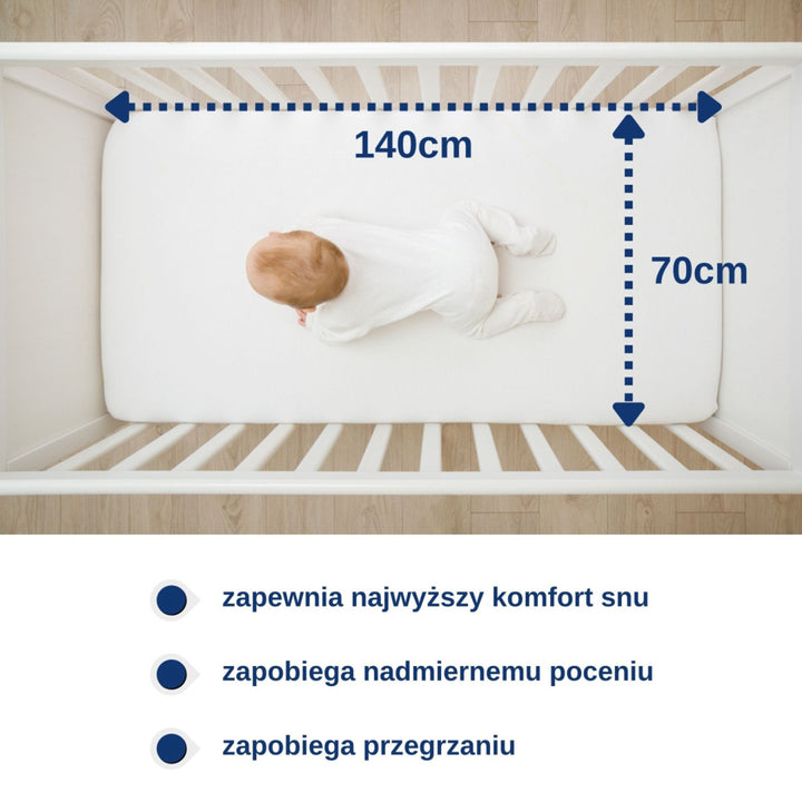 Protectie impermeabila pentru patuturi, 70x140 cm, alb