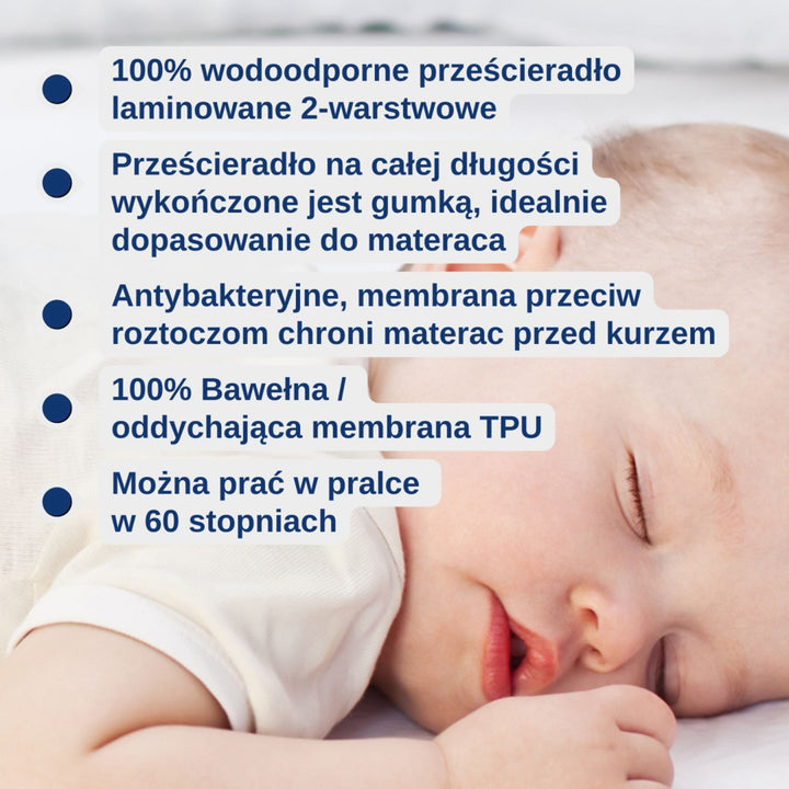 Protectie impermeabila pentru patuturi, 70x140 cm, alb