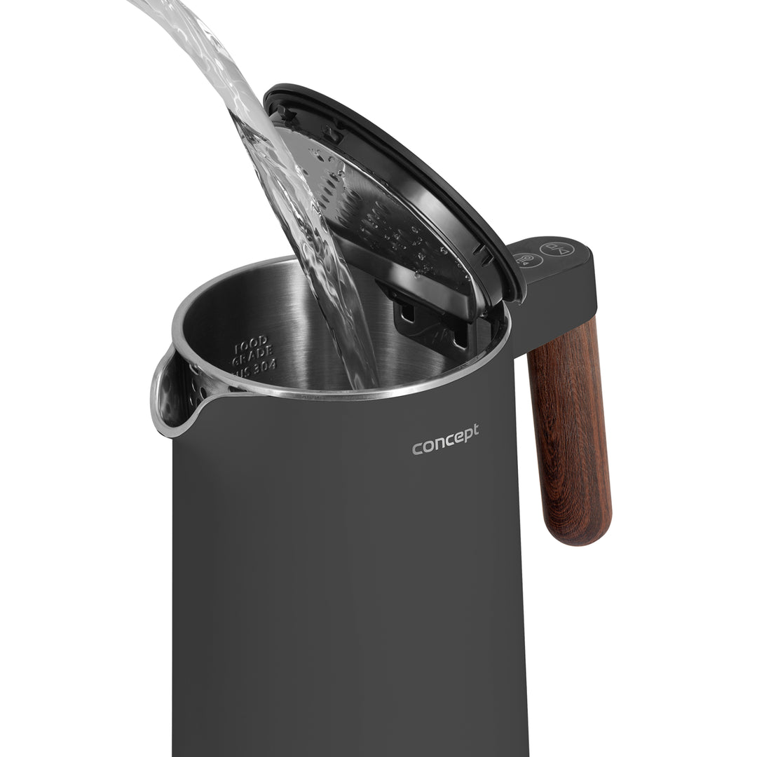 Concept Norwood RK3305 Ceainic din oțel inoxidabil cu control al temperaturii și menținere la cald 1.5L 1850-2200W Dark Grey