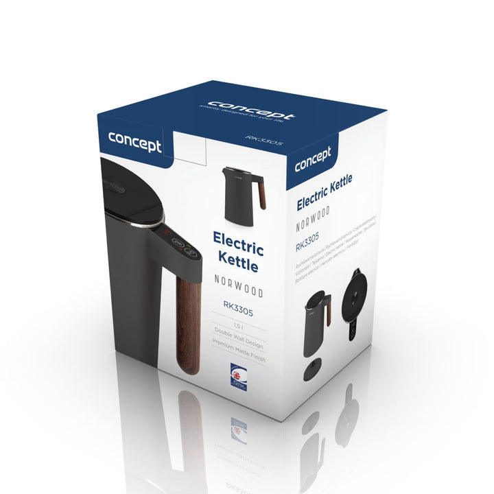 Concept Norwood RK3305 Ceainic din oțel inoxidabil cu control al temperaturii și menținere la cald 1.5L 1850-2200W Dark Grey