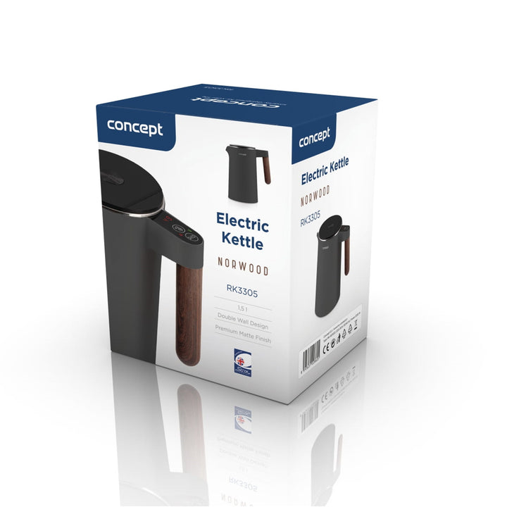 Concept Norwood RK3305 Ceainic din oțel inoxidabil cu control al temperaturii și menținere la cald 1.5L 1850-2200W Dark Grey