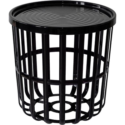 Masă Branq, rotundă, cu coș de depozitare, neagră, Zen 1850