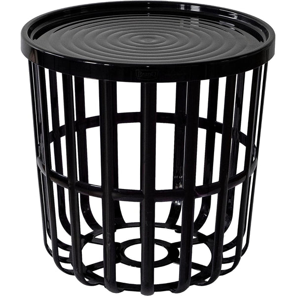 Masă Branq, rotundă, cu coș de depozitare, neagră, Zen 1850