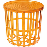 Masă Branq, rotundă, cu coș de depozitare,culoare miere, Zen 1850