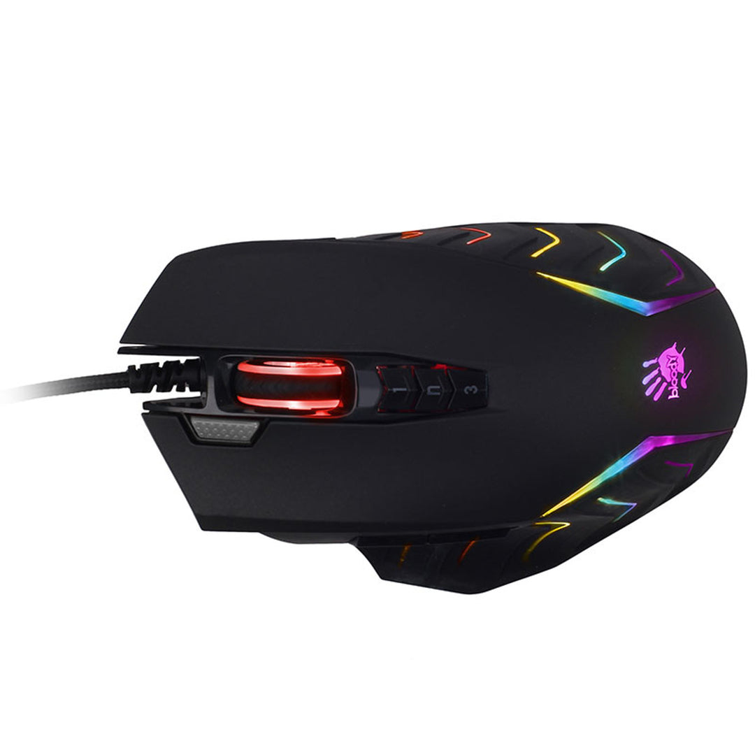 Mouse de gaming A4TECH, USB, 8000 DPI, glisante metalice, J95 RGB Pixart (Activat)