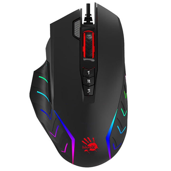 Mouse de gaming A4TECH, USB, 8000 DPI, glisante metalice, J95 RGB Pixart (Activat)