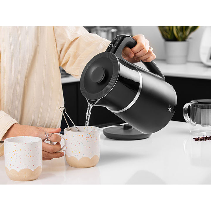 Ceainic fără fir cu control al temperaturii și pereți dubli LAFE 1.7L CEG020 negru