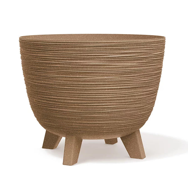 Ghiveci de flori, bol cu picioare, bol pentru plante, rezistent la UV, fabricat din material care conține până la 33% lemn ⌀ 395mm