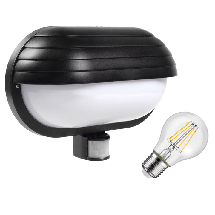 Lampa de iluminat de perete Maclean, cu senzor PIR, max. 60W, 180°, MCE33B + LED 8W