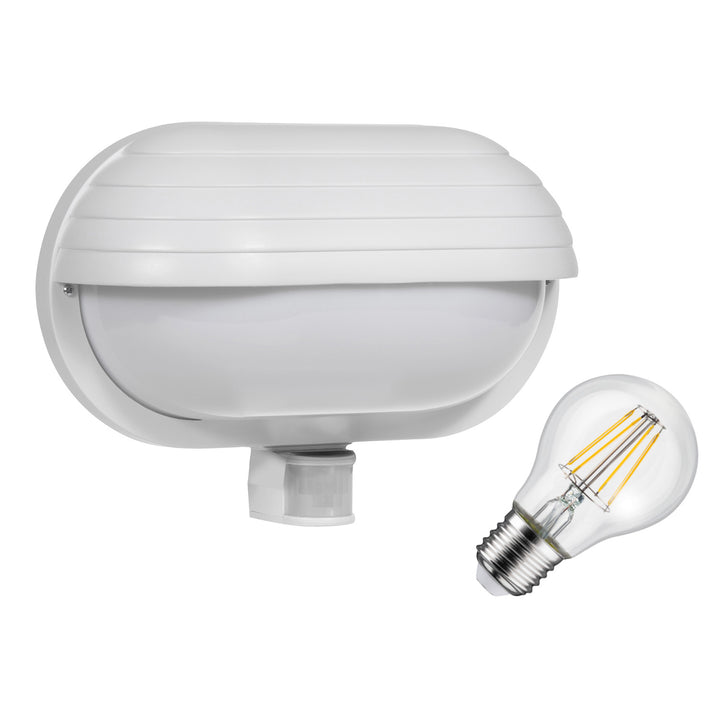 Corp de iluminat de perete Maclean, cu senzor PIR, max. 60W, 180°, MCE33 W + LED 4W