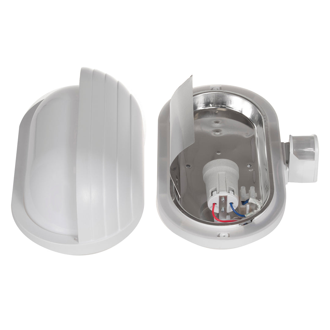 Corp de iluminat de perete Maclean, cu senzor PIR, max. 60W, 180°, MCE33 W + LED 9W