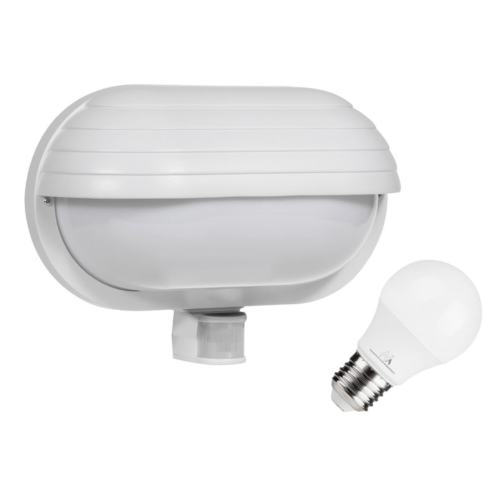 Corp de iluminat de perete Maclean, cu senzor PIR, max. 60W, 180°, MCE33 W + LED 9W