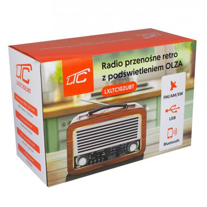 Radio portabil LTC, antenă telescopică, Bluetooth, FM/AM/SW, Olza Retro