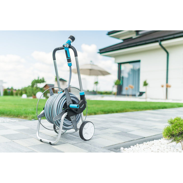 Set de grădină Cellfast, cărucior, furtun de 20 m 3/4, aspersor, fitinguri, EXPLORER