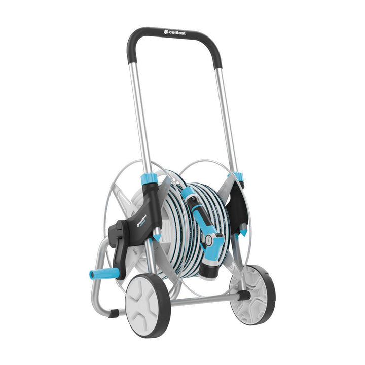 Set de grădină Cellfast, cărucior, furtun de 20 m 3/4, aspersor, fitinguri, EXPLORER