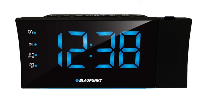Radio cu ceas si alarmă Blaupunkt CRP81USB, FM USB cu LED-uri si iluminare de fundal, proiector